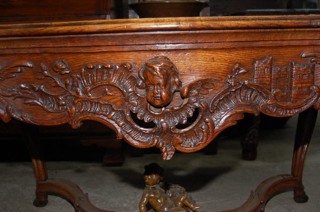 Carved Oak Center Table
