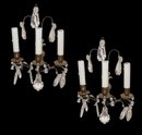 Pair Petite Crystal Sconce