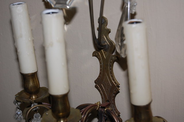 Pair Petite Crystal Sconce