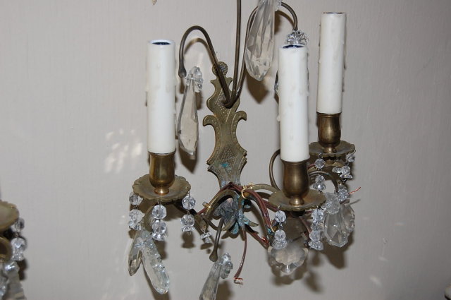 Pair Petite Crystal Sconce