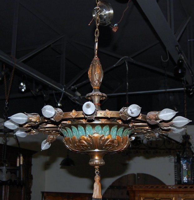 Italian Painted Metal Chandelier