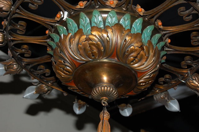 Italian Painted Metal Chandelier