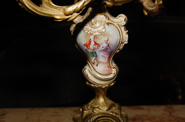 Pair Sevres Style Candelabra