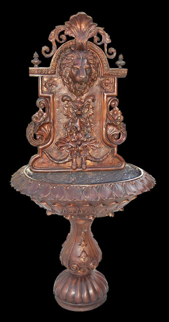 Bronze Lion Wall Fountain