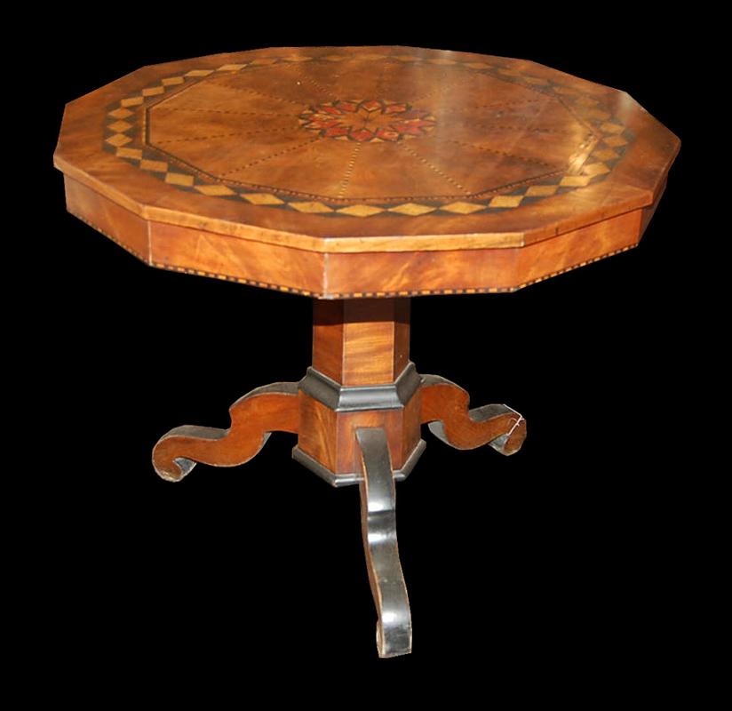 Italian Inlaid Pedestal Table