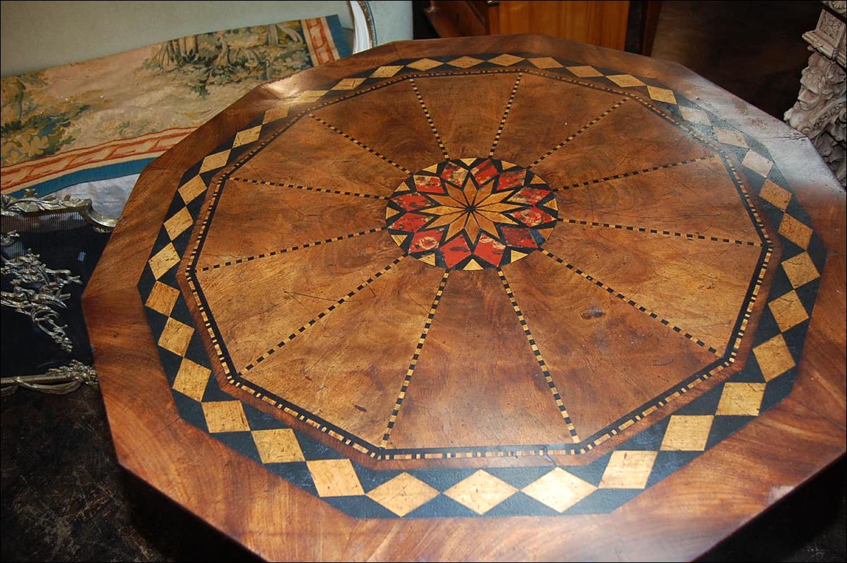 Italian Inlaid Pedestal Table