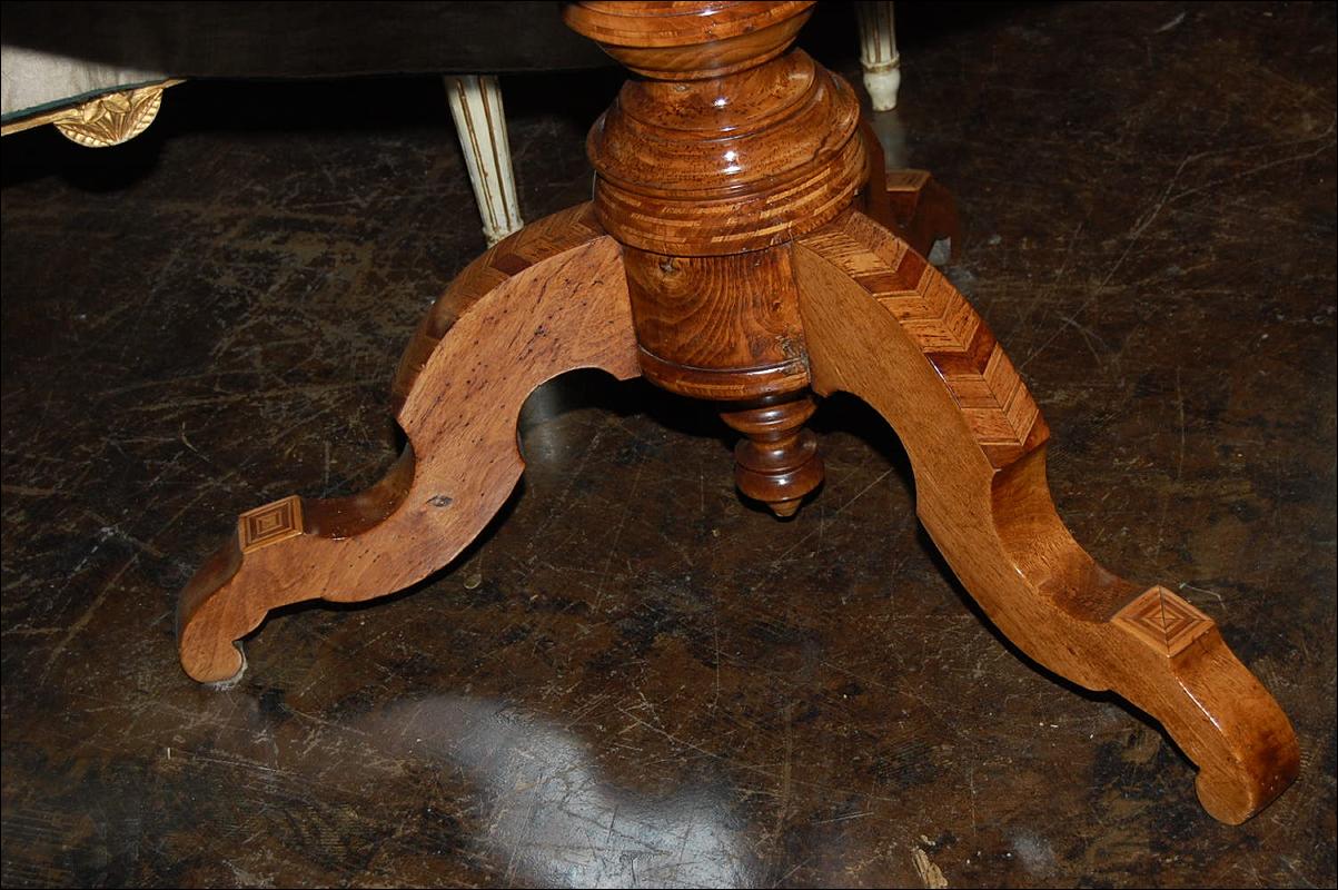 Northern Italian Inlaid Pedestal Table