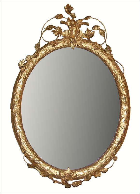 French Oval Cherub Mirror