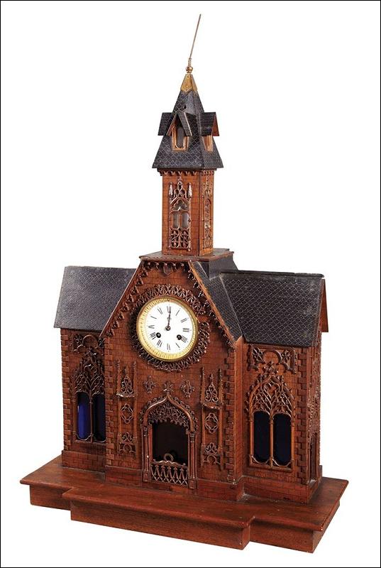 Swiss Black Forest Carved Clock