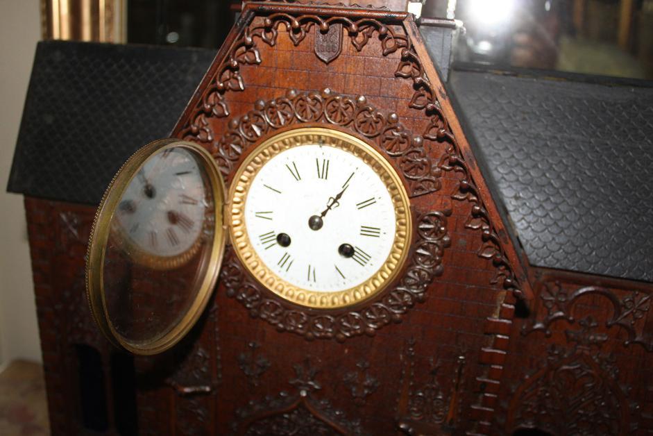 Swiss Black Forest Carved Clock