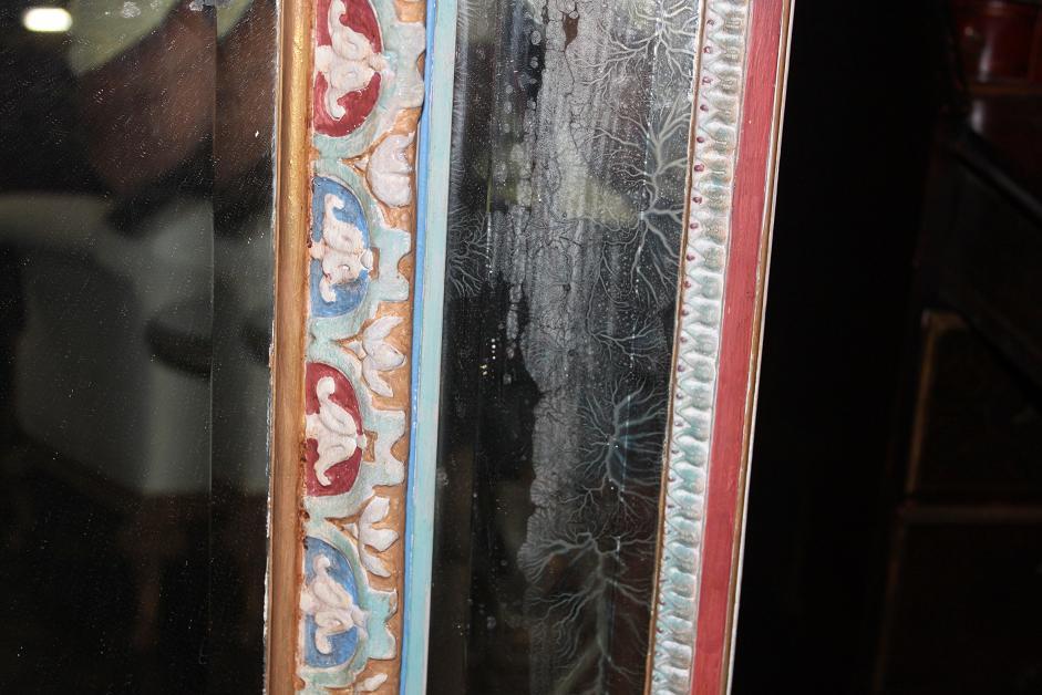 Italian Carved & Painted Mirror