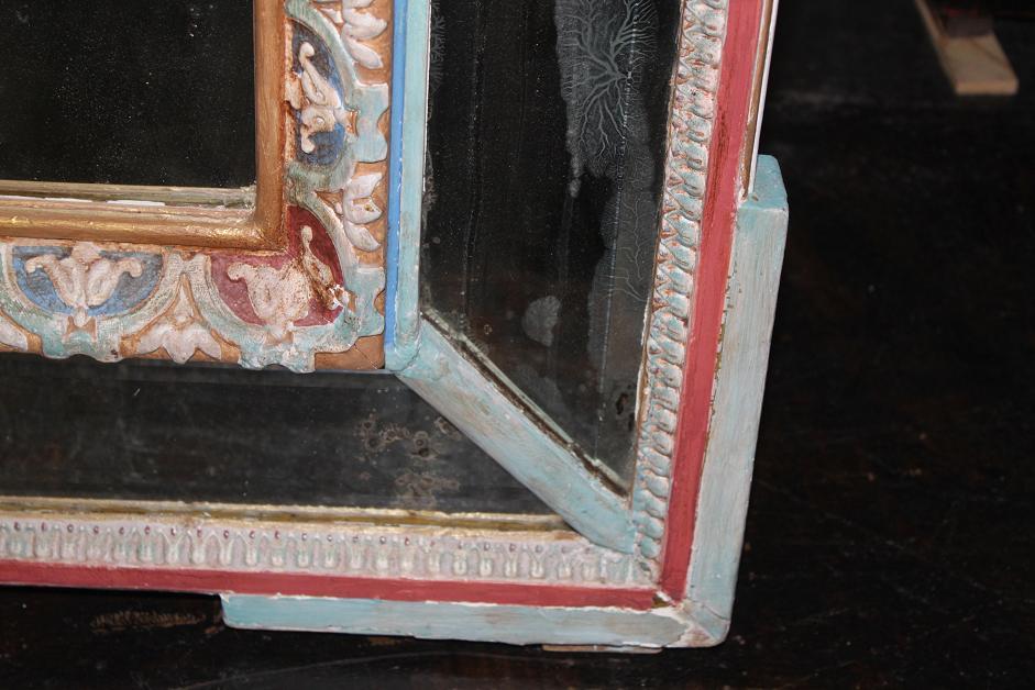Italian Carved & Painted Mirror
