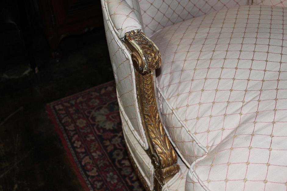 French Giltwood Chaise Lounge