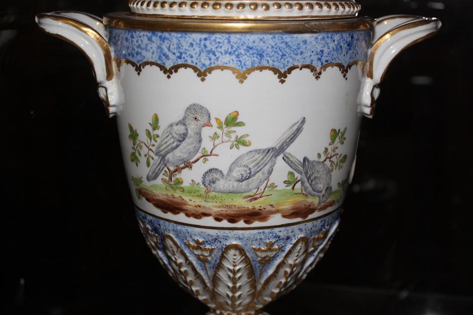 Pair French Porcelain Covered Urns