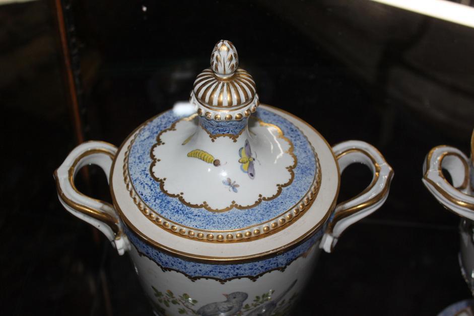 Pair French Porcelain Covered Urns