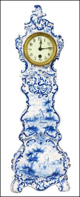 19th Century Miniature Delft Clock