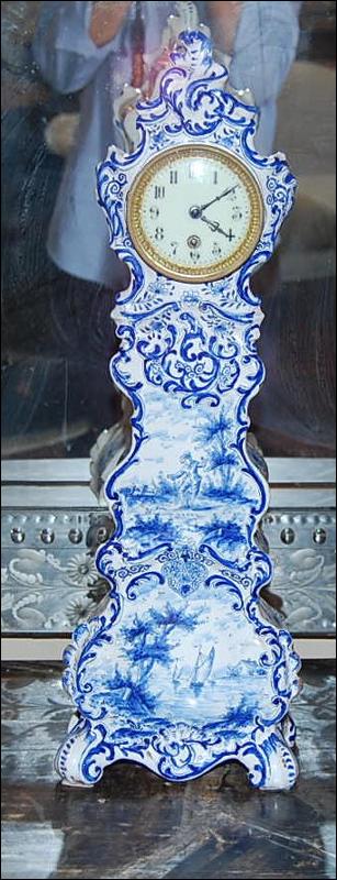 19th Century Miniature Delft Clock