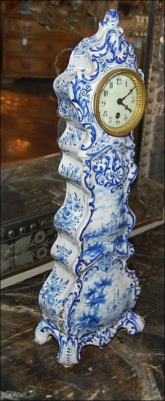 19th Century Miniature Delft Clock
