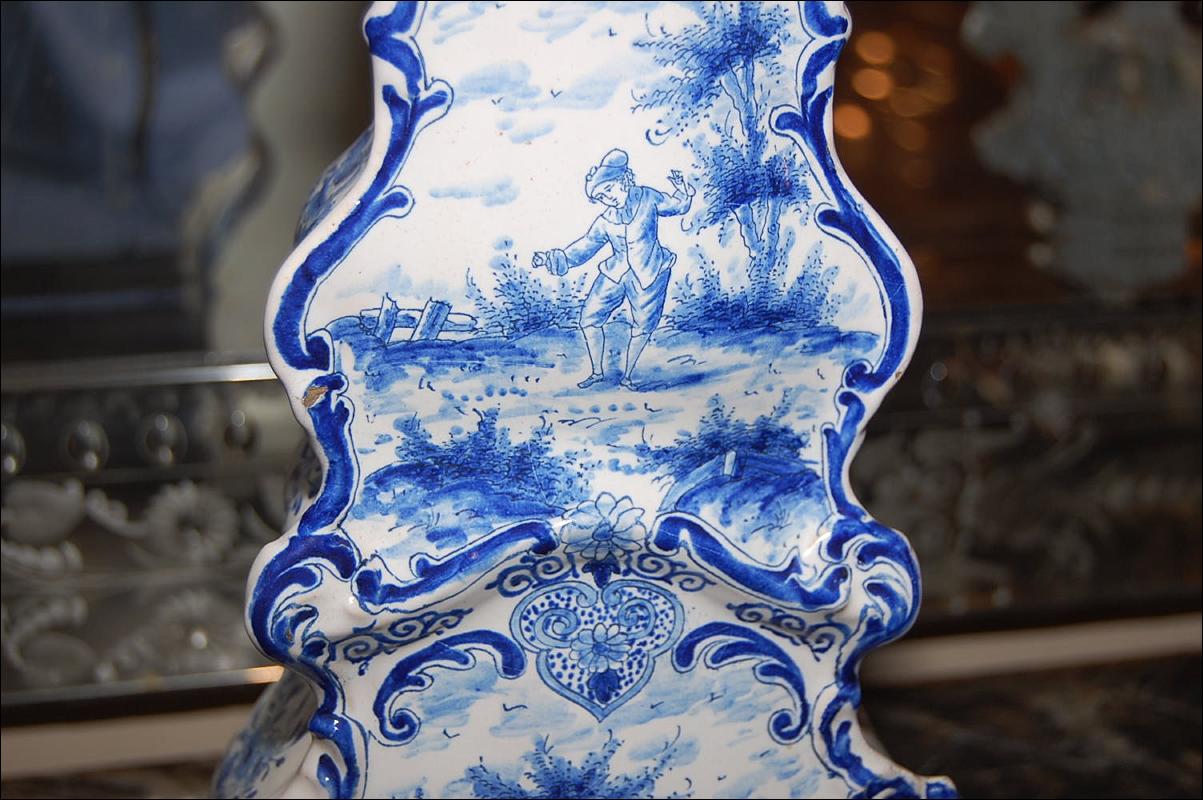 19th Century Miniature Delft Clock