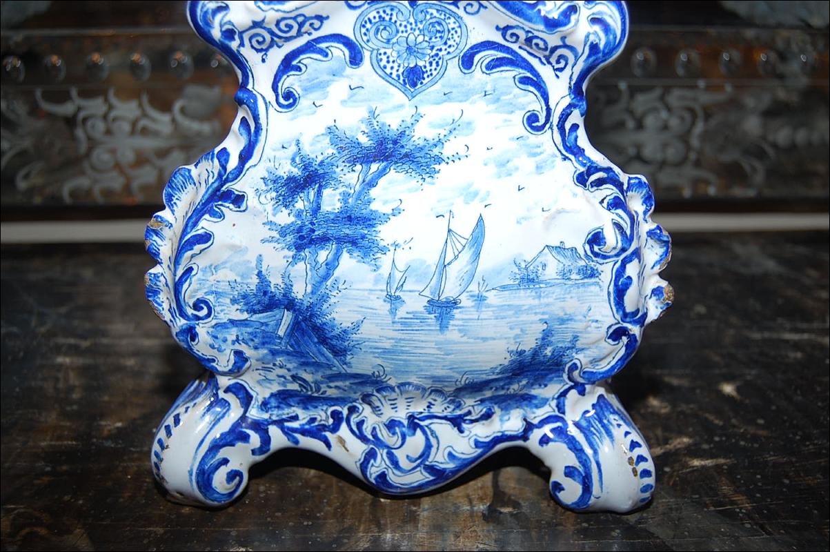 19th Century Miniature Delft Clock