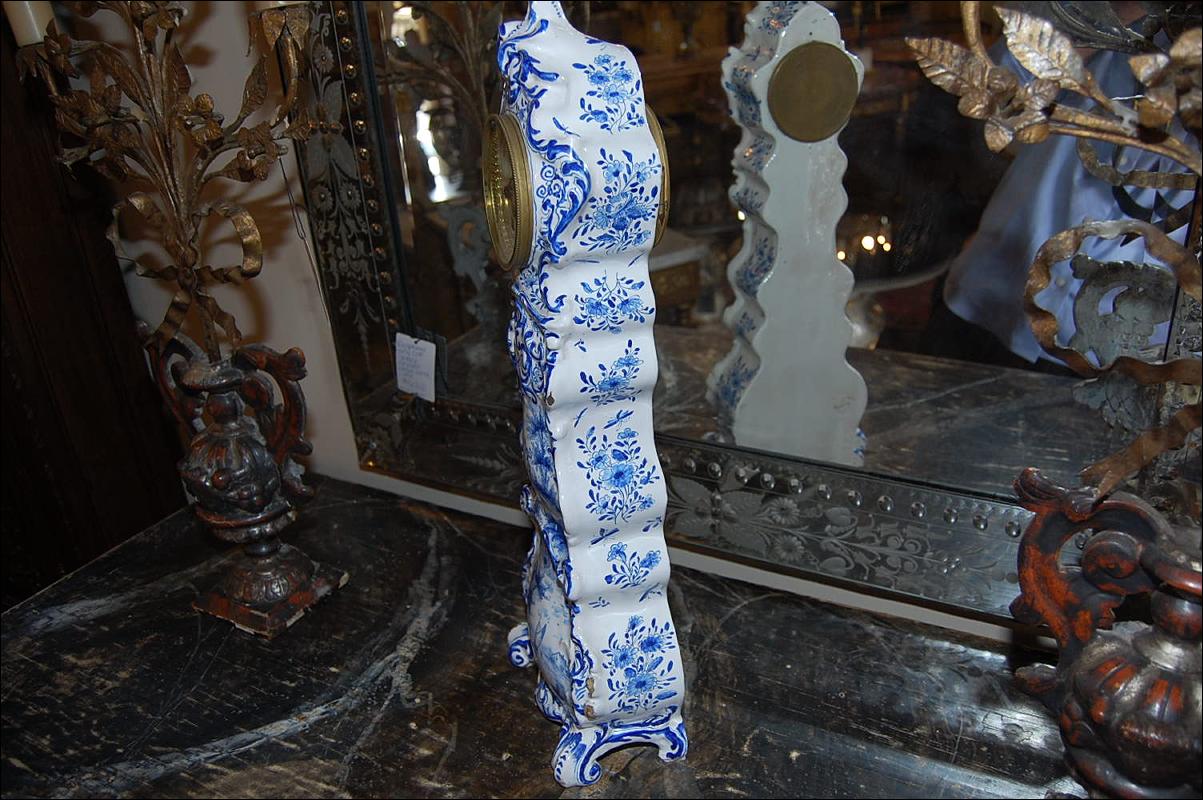 19th Century Miniature Delft Clock