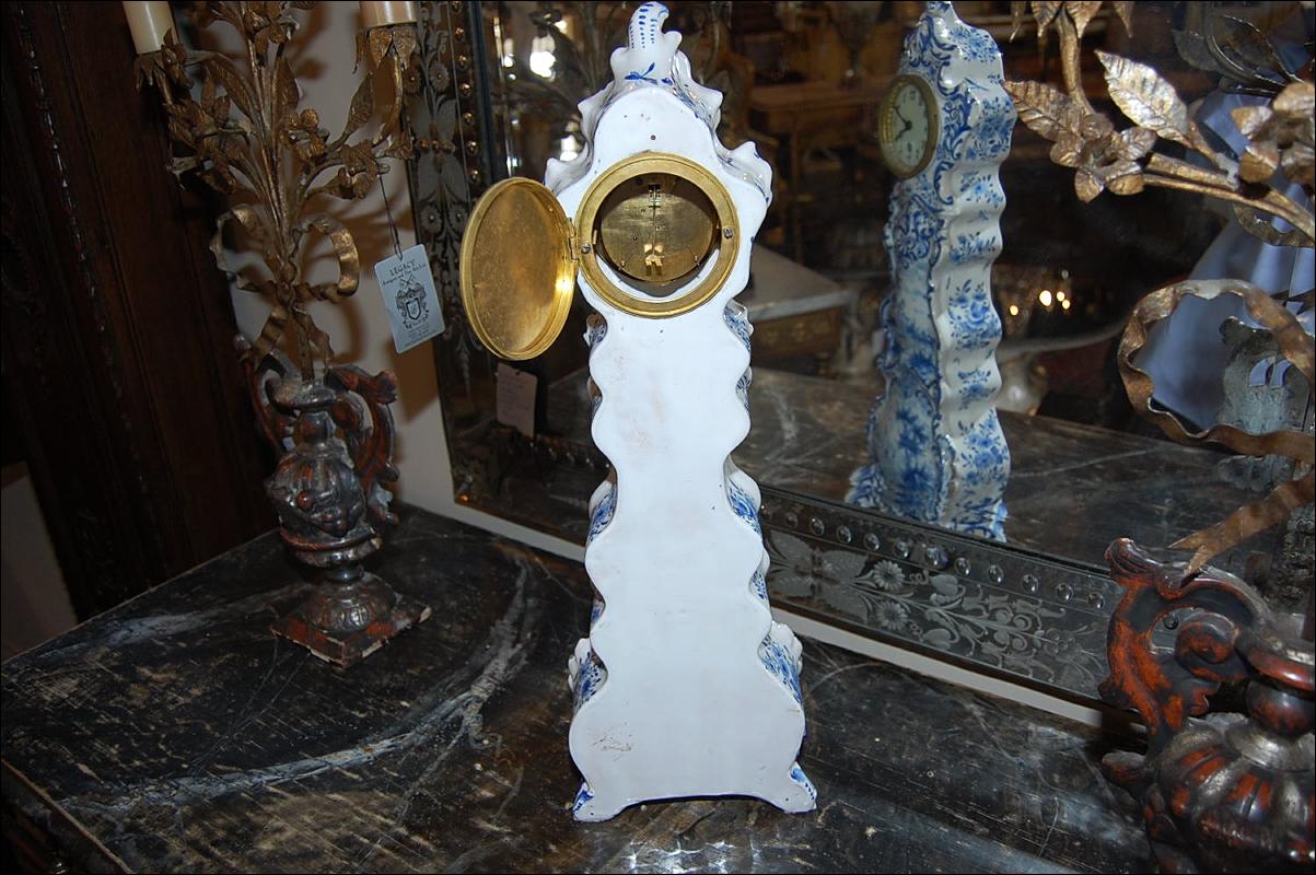 19th Century Miniature Delft Clock