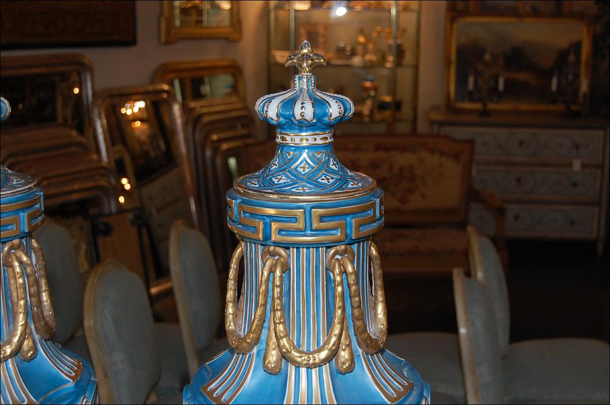 Large Pair Sevres Style Urns