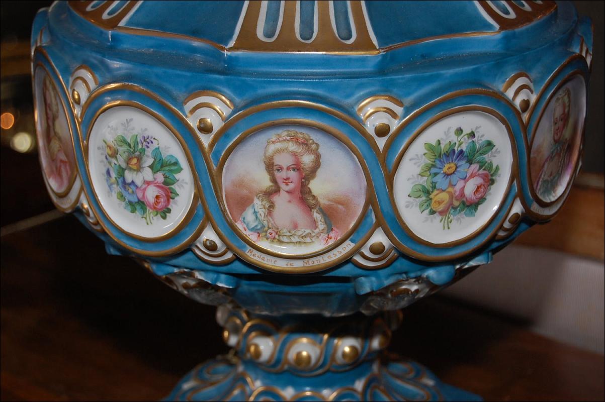 Large Pair Sevres Style Urns
