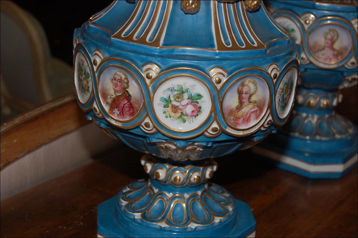 Large Pair Sevres Style Urns