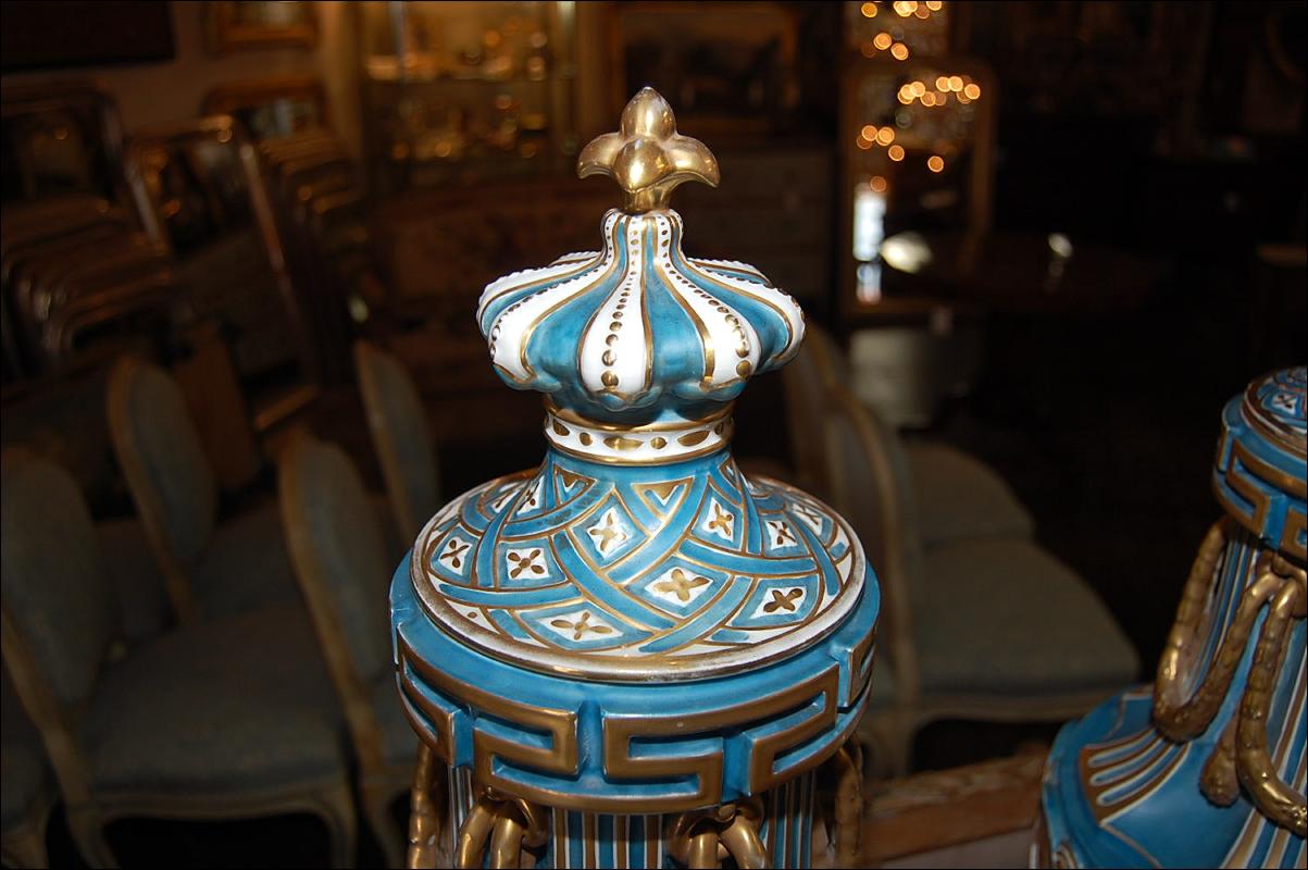 Large Pair Sevres Style Urns