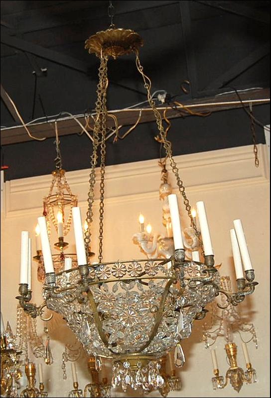 French Crystal Basket Chandelier