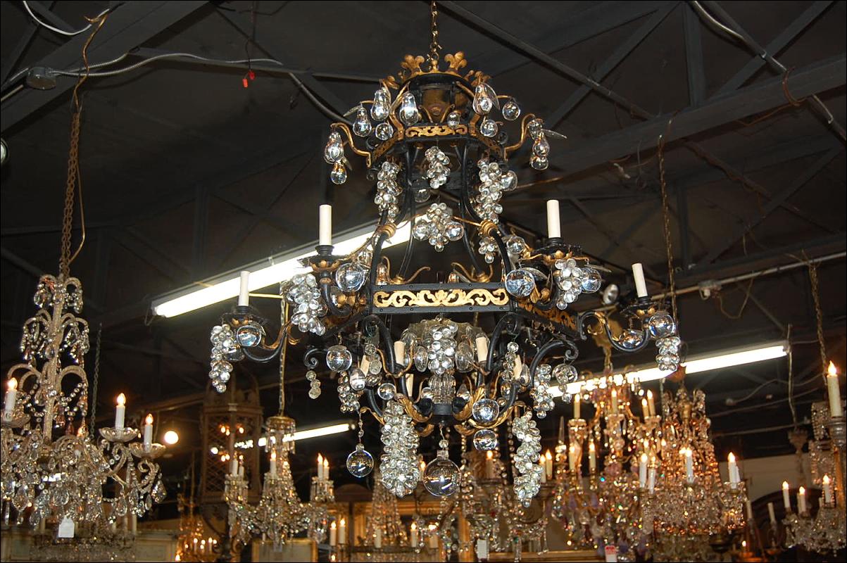 Continental Iron & Crystal Chandelier