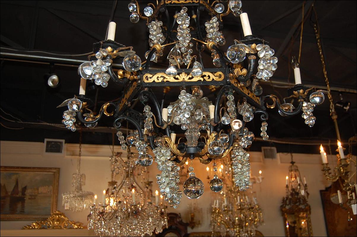 Continental Iron & Crystal Chandelier