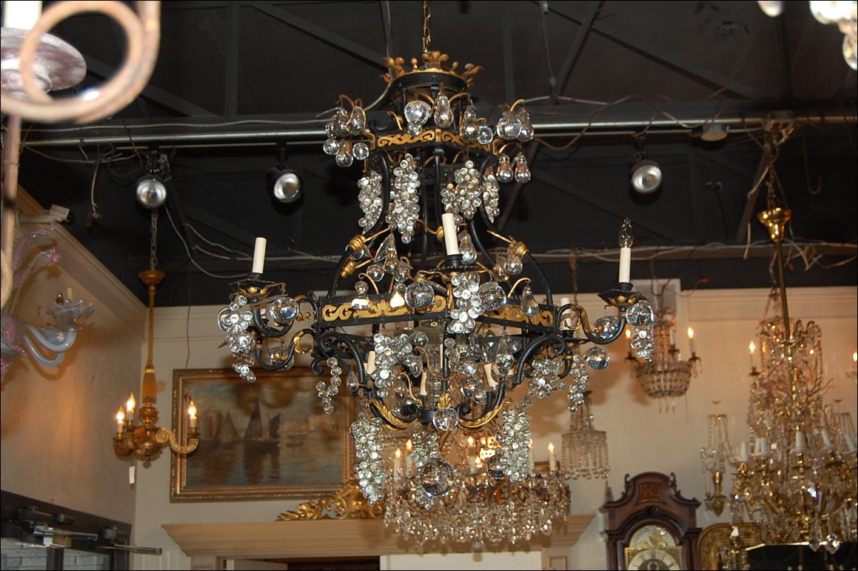 Continental Iron & Crystal Chandelier