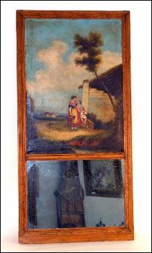 Antique French Trumeau Mirror