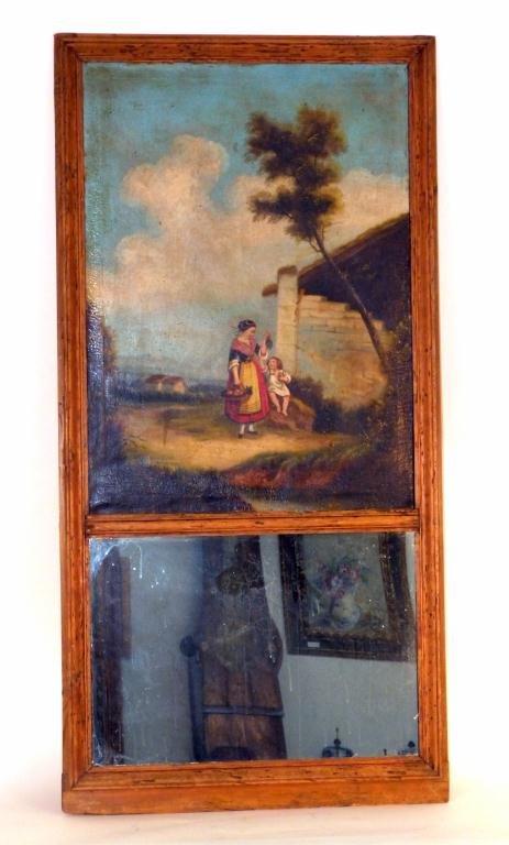 Antique French Trumeau Mirror