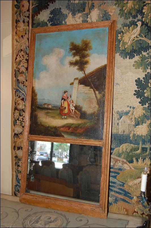 Antique French Trumeau Mirror