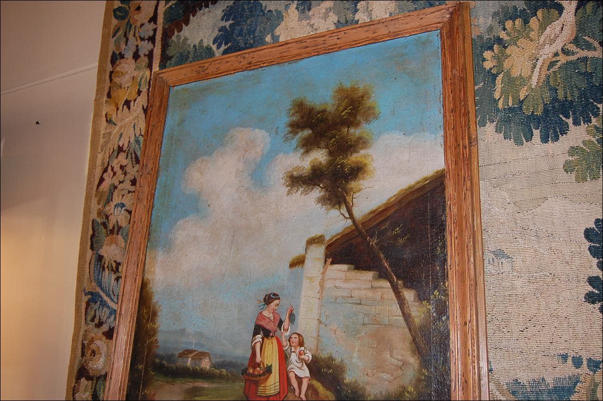 Antique French Trumeau Mirror