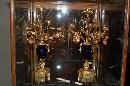 Pair French Dore Bronze & Cobalt Candelabra