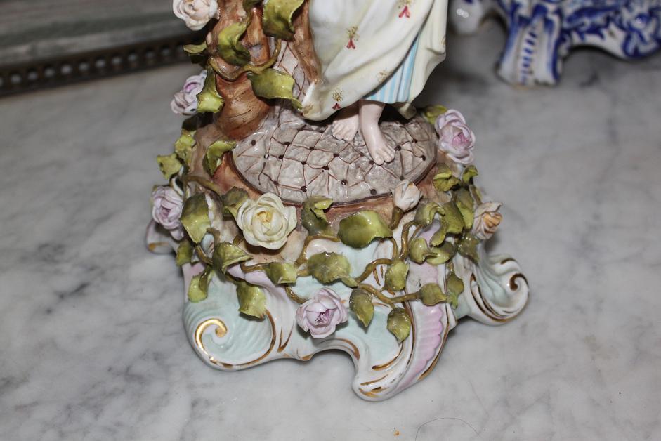 Pair of Sitzendorf German Porcelain Candelabra