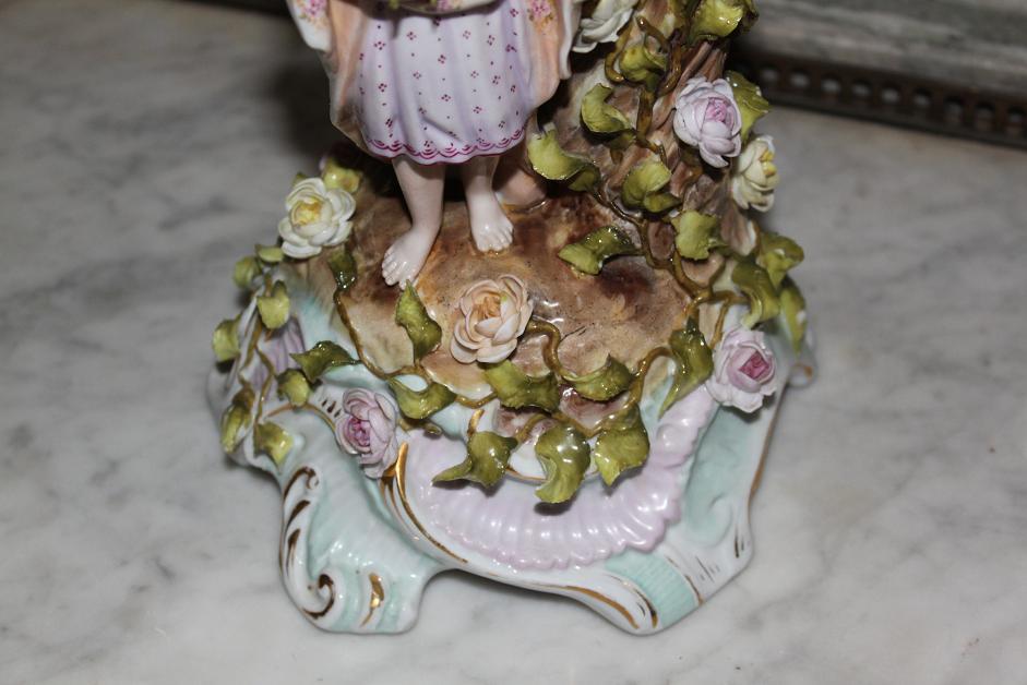 Pair of Sitzendorf German Porcelain Candelabra
