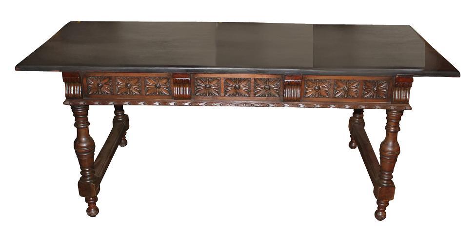Spanish Carved Library Table