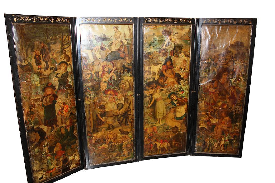 Continental Decoupage Screen