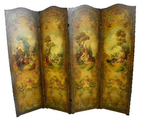 Antique French Painted Screen