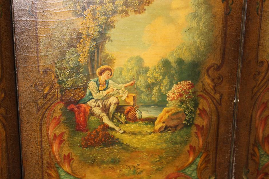 Antique French Painted Screen