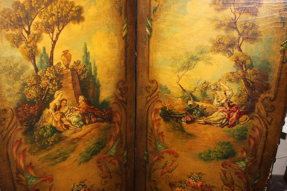 Antique French Painted Screen