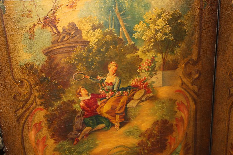 Antique French Painted Screen