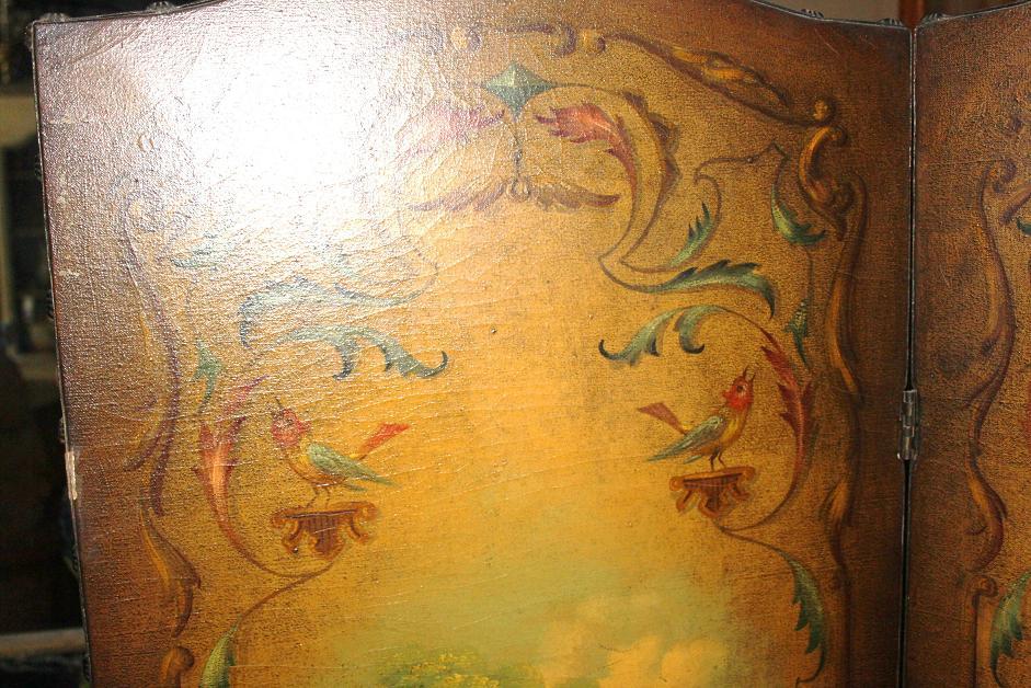 Antique French Painted Screen