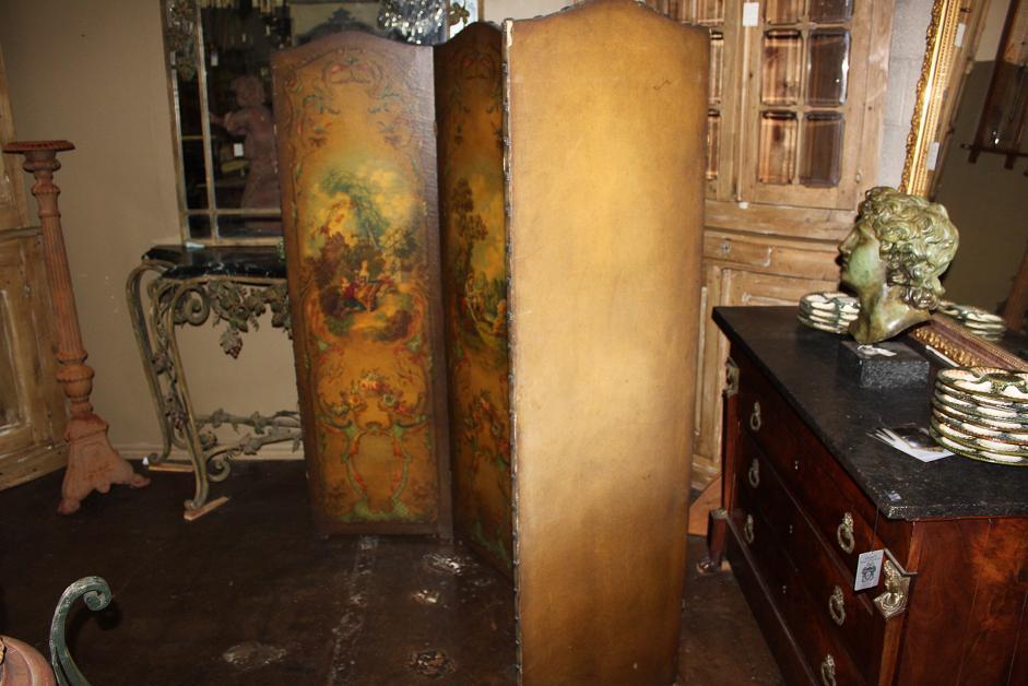 Antique French Painted Screen