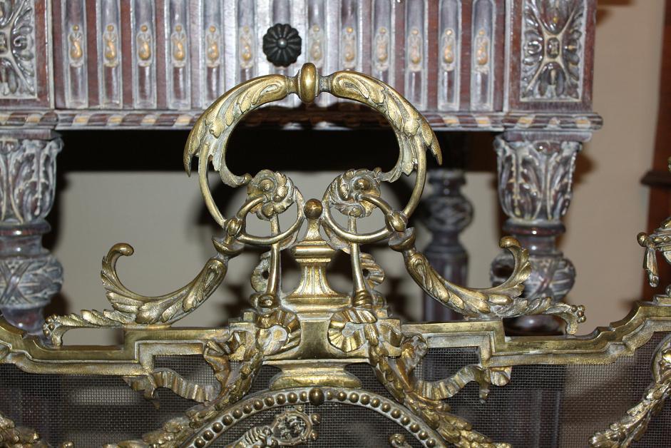 19th Century French Bronze Fire Screen